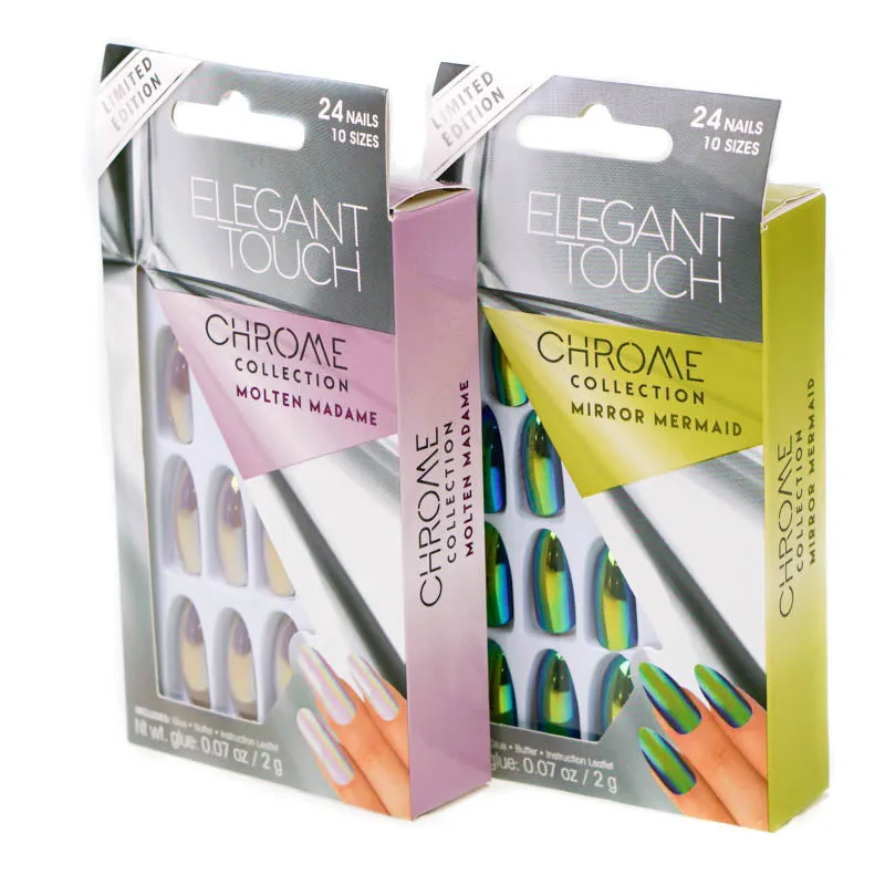 2 x Elegant Touch Chrome Collection False Nails