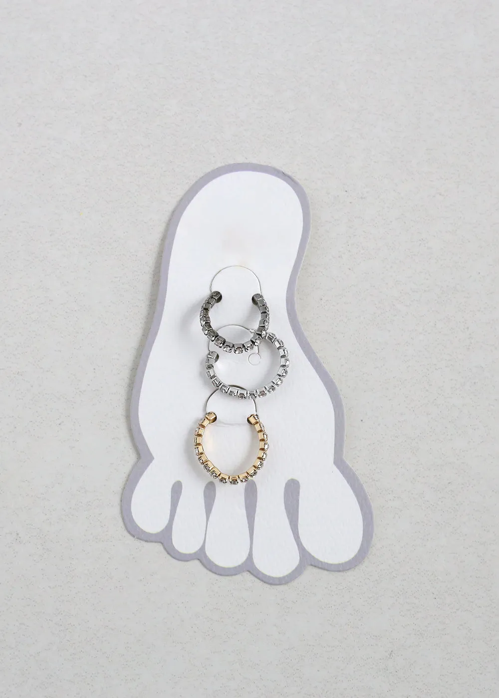 3-Piece Rhinestone Toe Ring