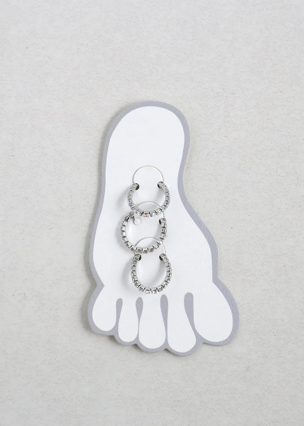 3-Piece Rhinestone Toe Ring