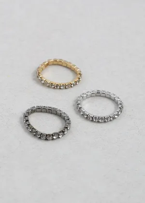 3-Piece Rhinestone Toe Ring