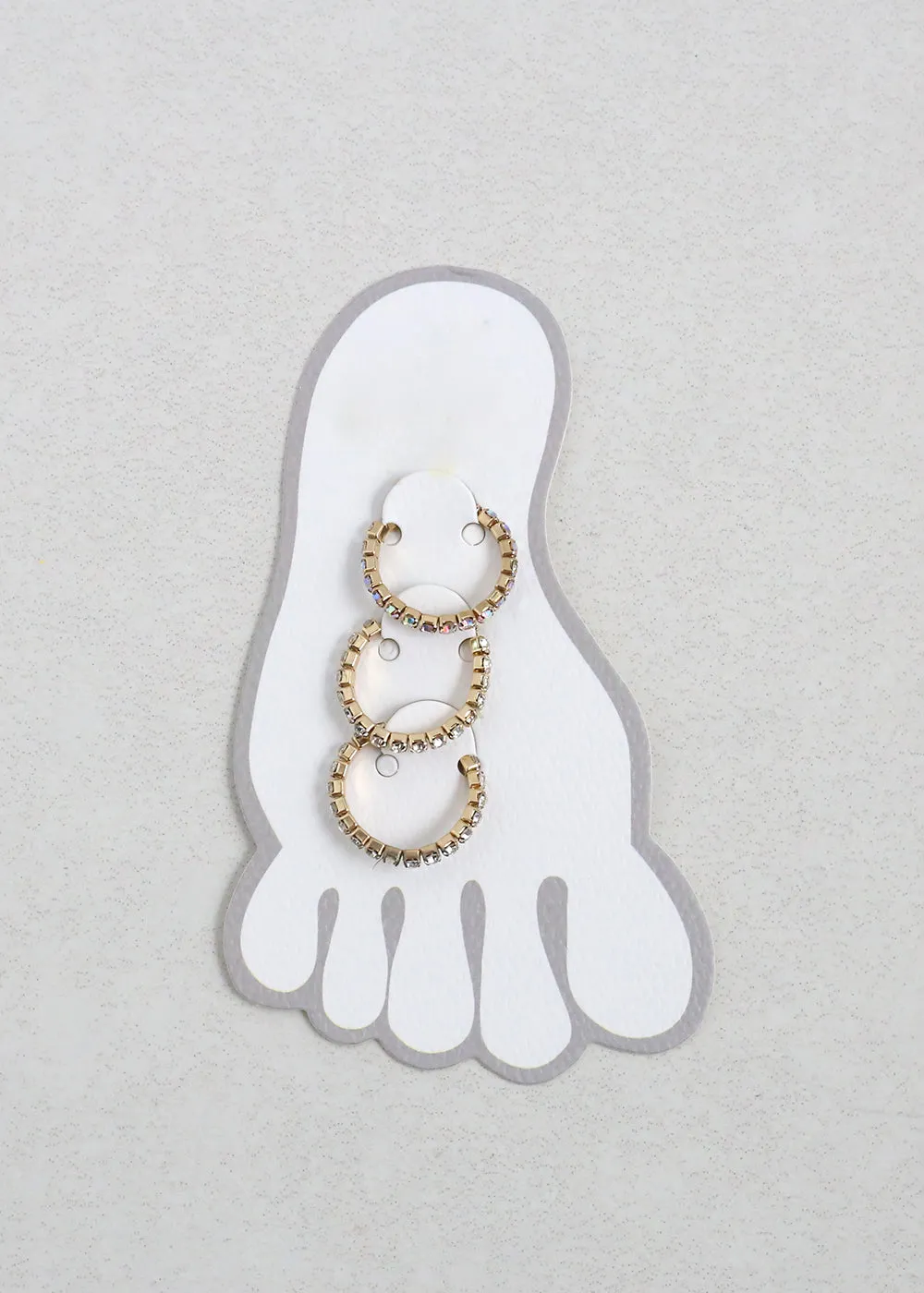 3-Piece Rhinestone Toe Ring