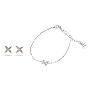 Adore Elegance Swarovski 4 Point Star Bracelet & Earring Set