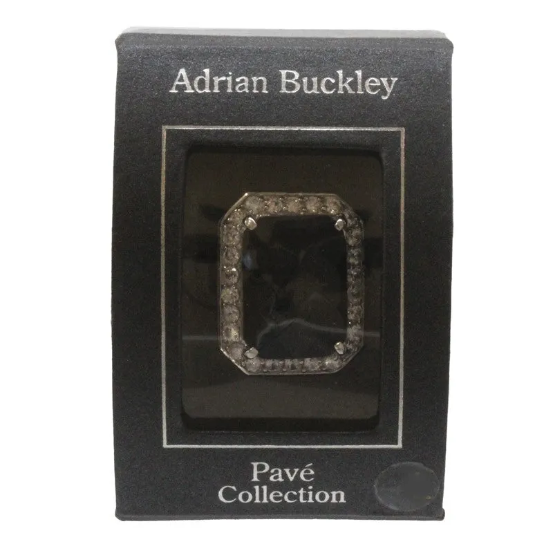 Adrian Buckley Pave Collection Square Black & Silver Ring CRZ343M (M)