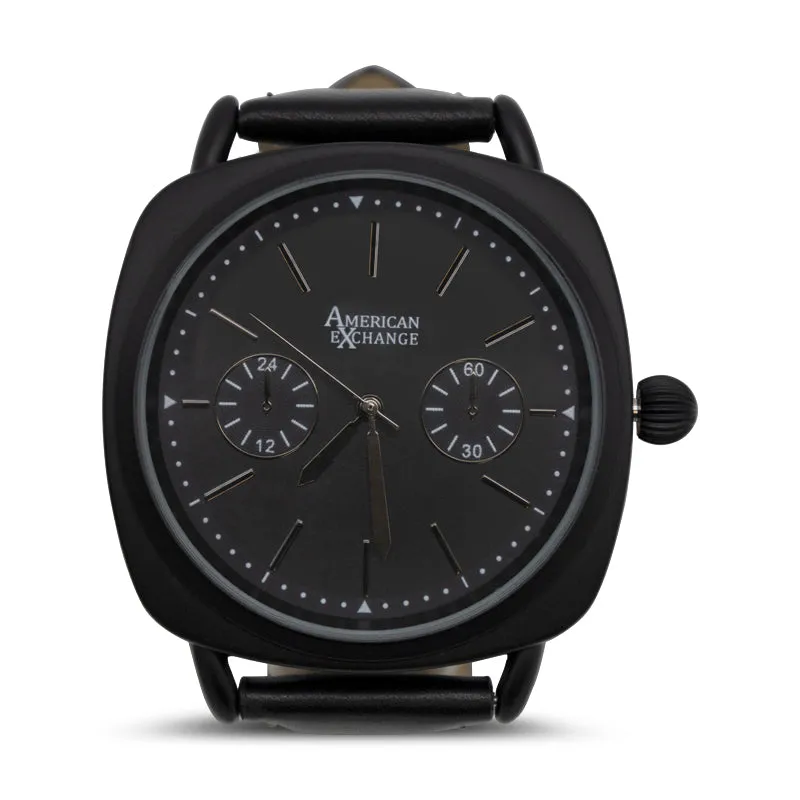 American Exchange Black Mens Watch With Bracelets 5323