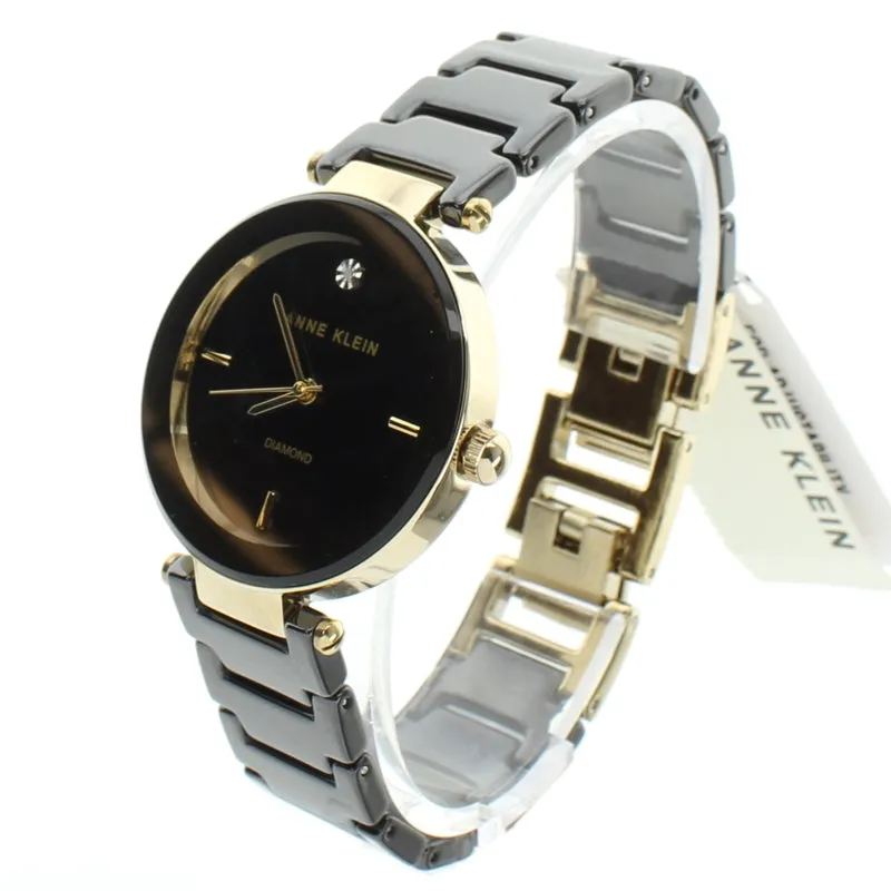 Anne Klein Ladies Watch Diamond Ceramic AK/1018 BKBK