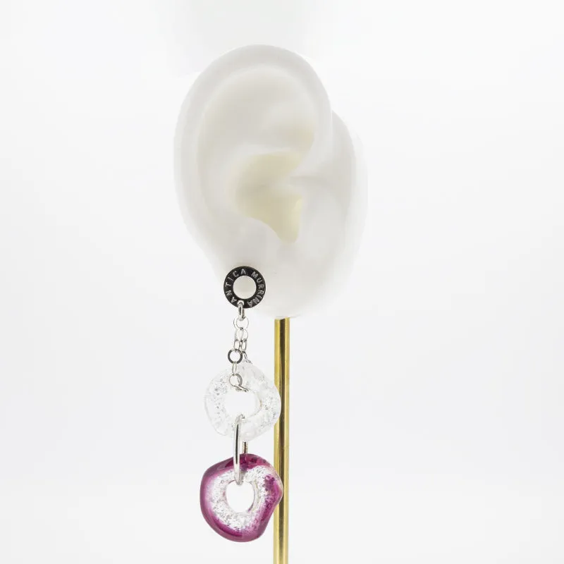 Antica Murrina Clear & Pink Glass Jodie Earrings OR250A05