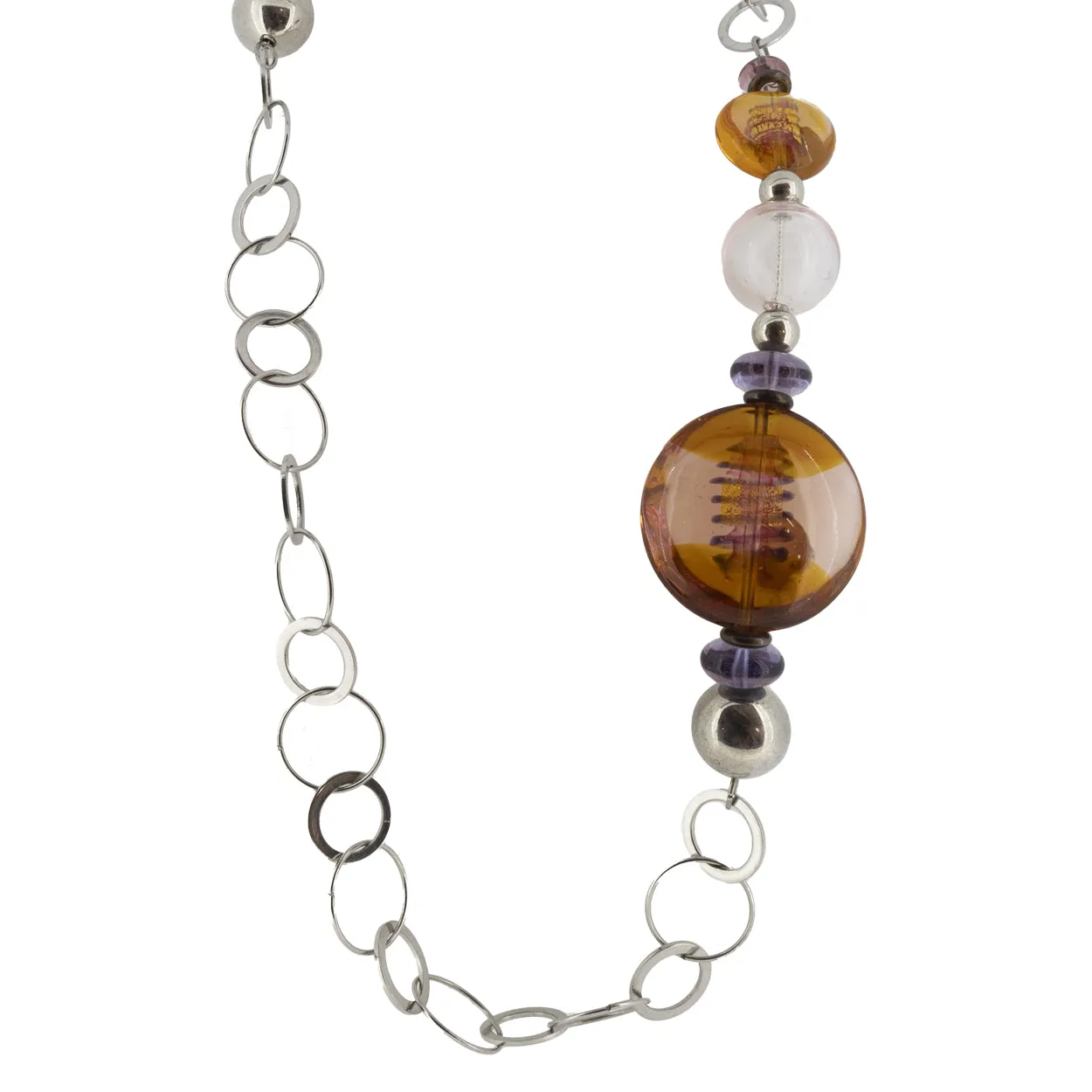 Antica Murrina Orange Multi Glass Necklace CO686A99