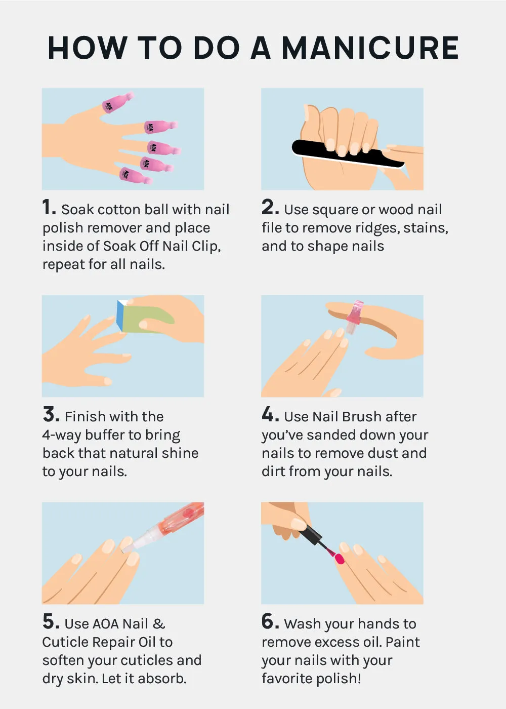 AOA Manicure Nail Cleaning Brush