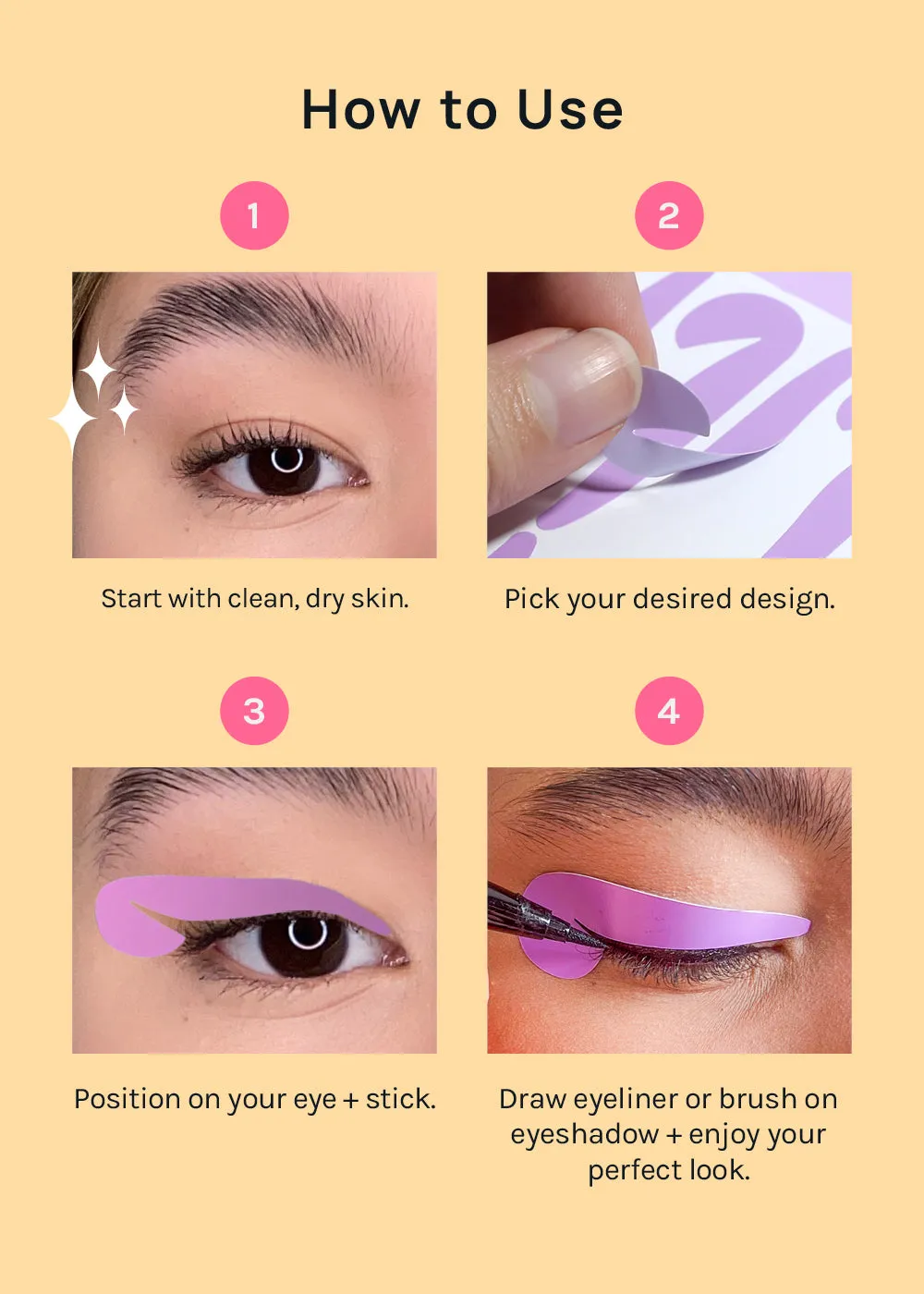 AOA Perfect Winged Eyeliner Sticker Templates