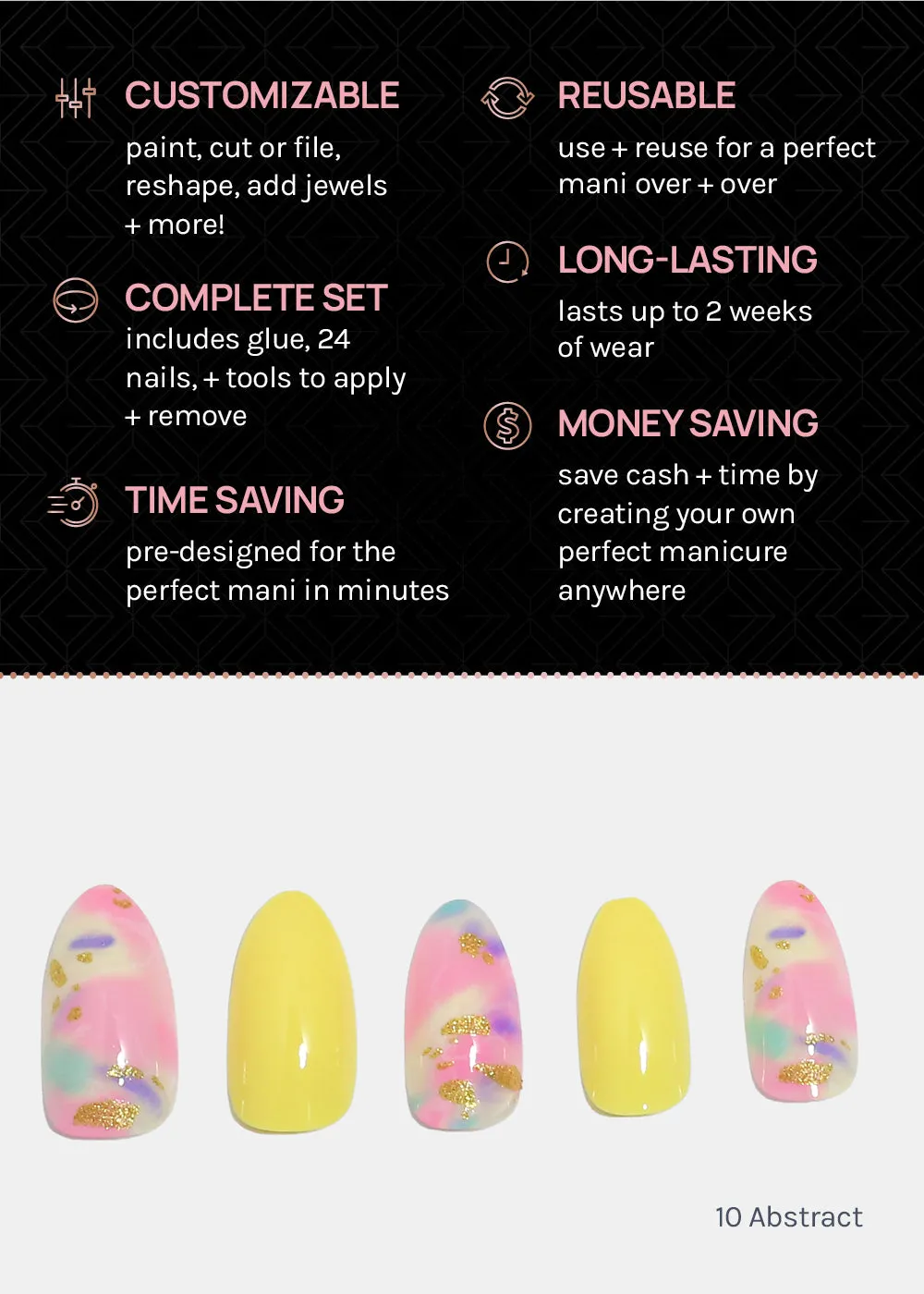 AOA Pro Press-On Nails: 10 Abstract