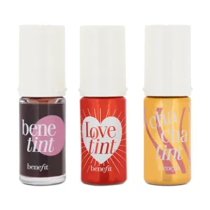 Benefit Lip & Cheek Stain Makeup Set - 3 Full Size 6ml (Blemished Box)