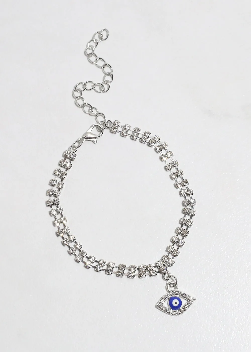 Bling Evil Eye Chain Bracelet