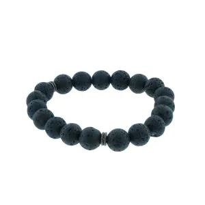 Bohemian Gothic Lava Bead Stretch Bracelet