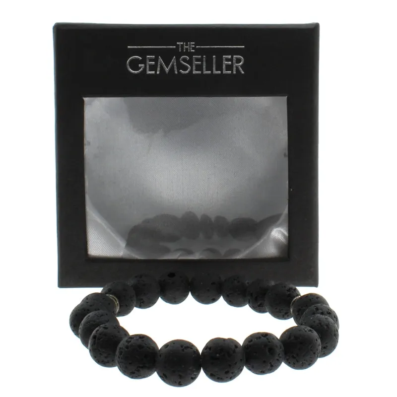 Bohemian Gothic Lava Bead Stretch Bracelet