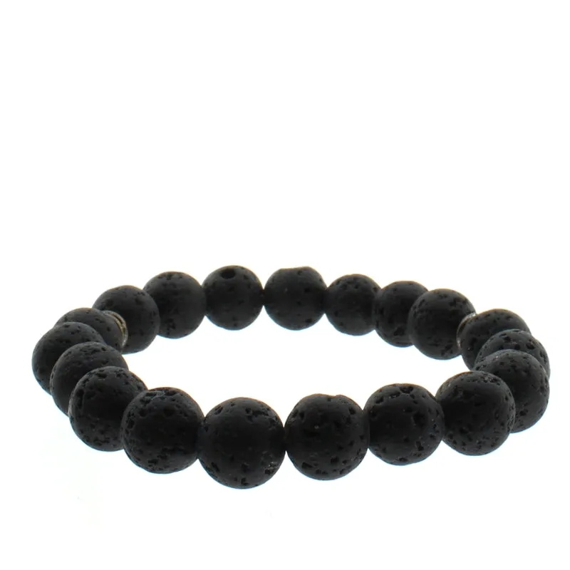 Bohemian Gothic Lava Bead Stretch Bracelet