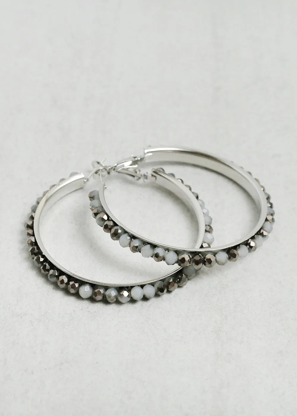 Boho Crystal Bead Hoops