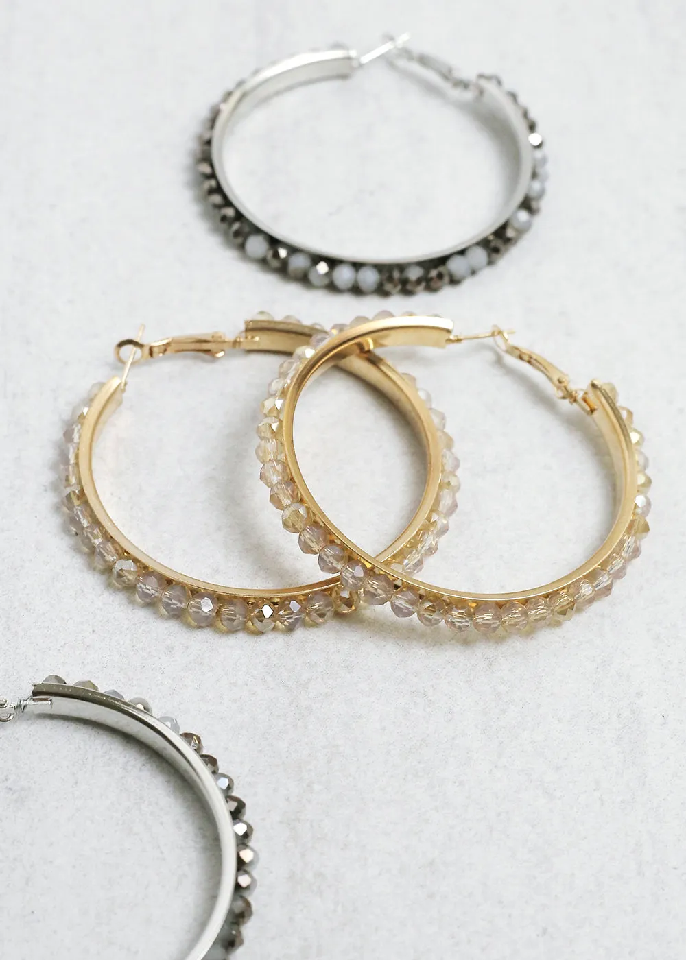 Boho Crystal Bead Hoops