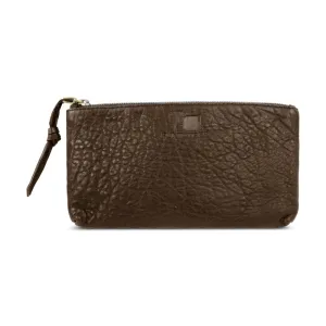 Brown Leather Purse Zipped Clutch Puntotres 11940