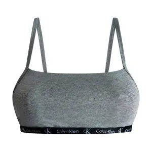 Calvin Klein 1996 Unlined Bralette Cotton Stretch Black/Grey Heather Womens