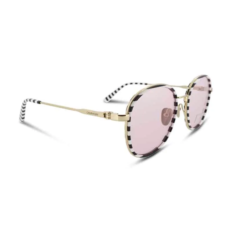 Calvin Klein Black & White Stripey Sunglasses CK18101S 199 52 (No Case)