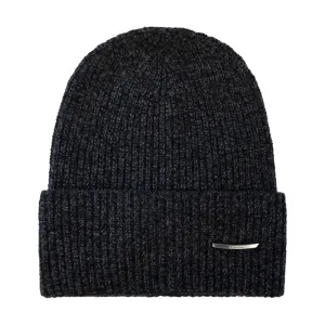 Calvin Klein Pyramid Plaque Beanie Hat Black - One Size Unisex