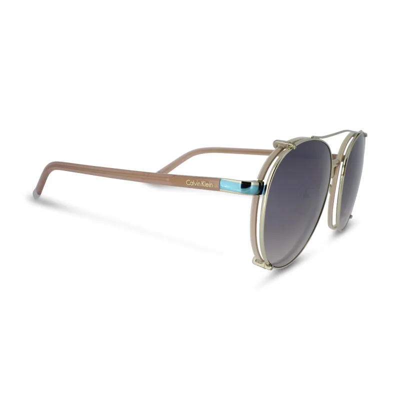 Calvin Klein Round Nude & Blue Sunglasses CK1240SK 625 (No Case)