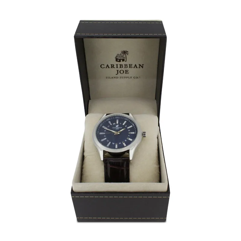 Caribbean Joe Mens Blue Face Watch CJ7050SL (Blemished Box)
