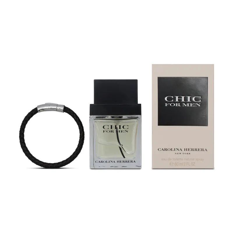 Carolina Herrera Chic EDT For Men 60ml & Bracelet Gift Set