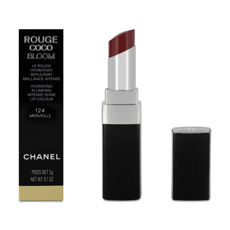 Chanel Rouge Coco Hydrating Plumping Nude Lipstick 124 Merveille