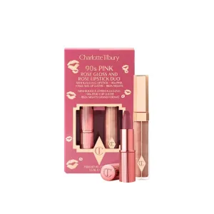 CHARLOTTE TILBURY 90'S PINK ROSE GLOSS AND ROSE LIPSTICK DUOR (90s pink / ibiza nights)
