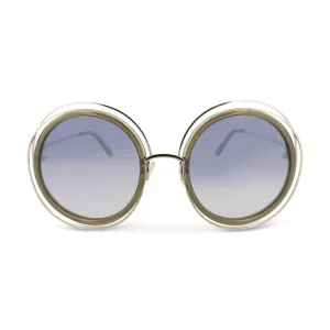 Chloe Gold Blue Lens Round Sunglasses CE120S 750 (No Case)