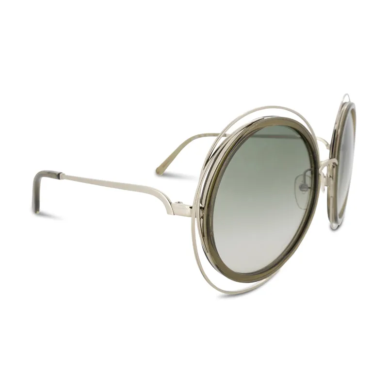 Chloe Gold Green Lens Round Sunglasses CE120S 750 (No Case)