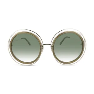 Chloe Gold Green Lens Round Sunglasses CE120S 750 (No Case)