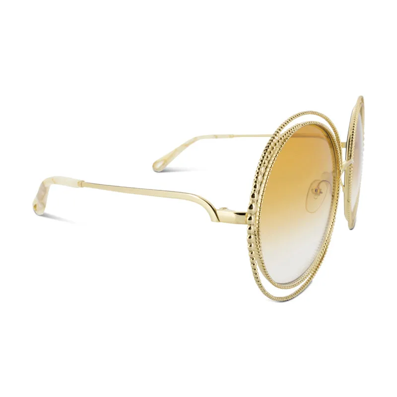 Chloe Gold Metal Frame Round Sunglasses CE114SC 837 (No Case)
