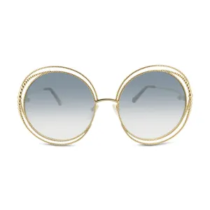 Chloe Gold Metal Frame Round Sunglasses CE114SC 838 (No Case)