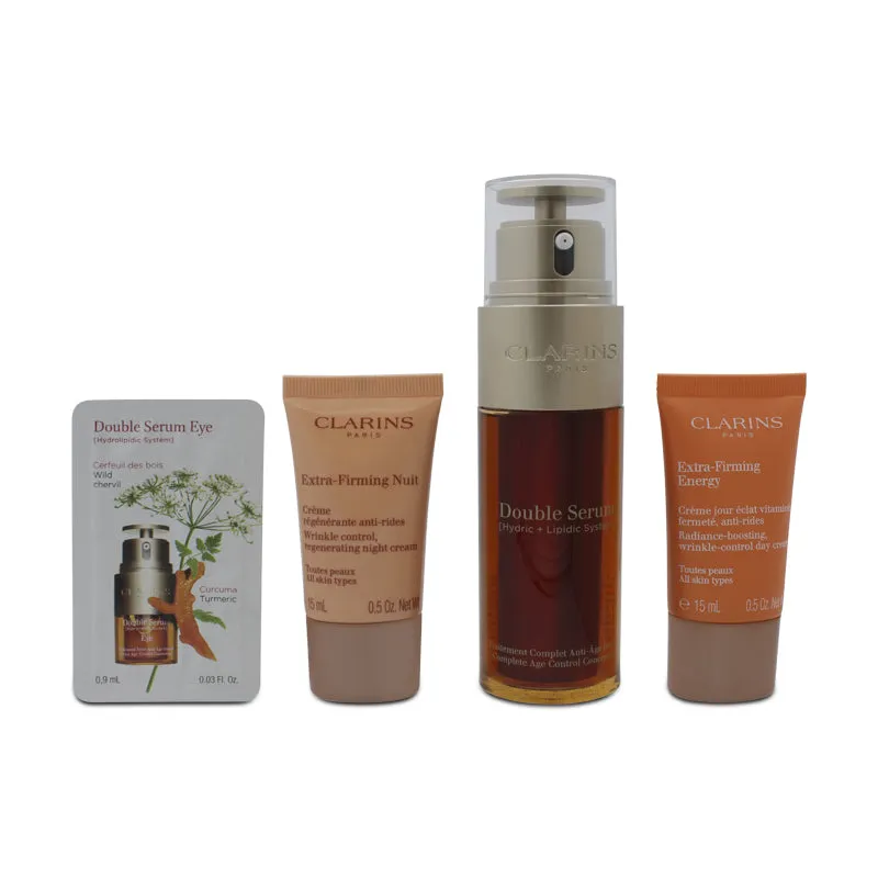 Clarins Double Serum 50ml & Extra-Firming Skincare Routine Set