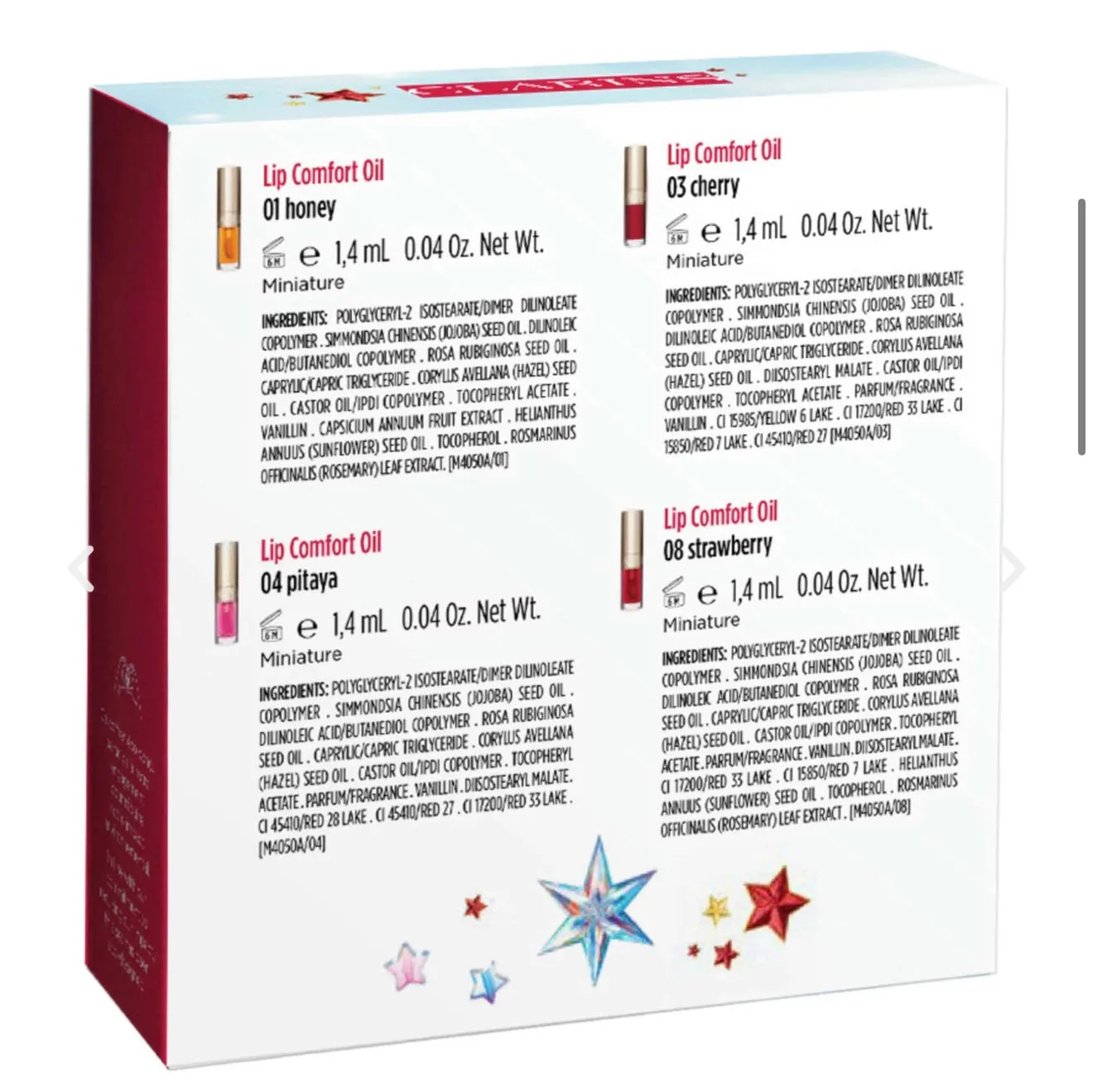 CLARINS LIP OIL DISCOVERY SET OF 4 PIECES