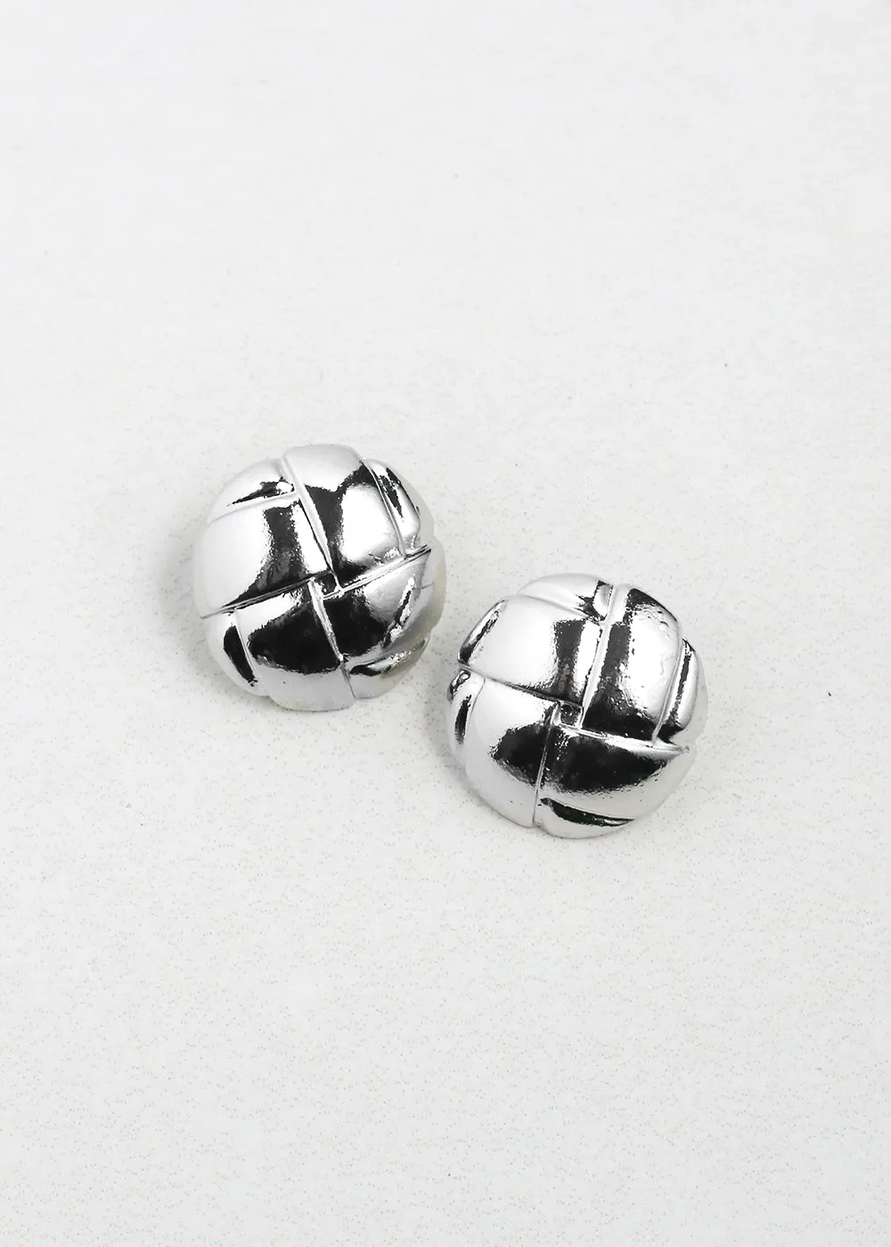 Classic Quilted Button Earrings
