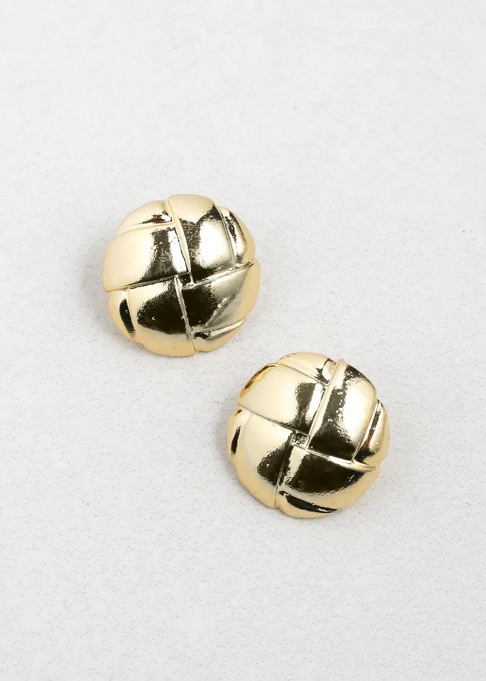 Classic Quilted Button Earrings