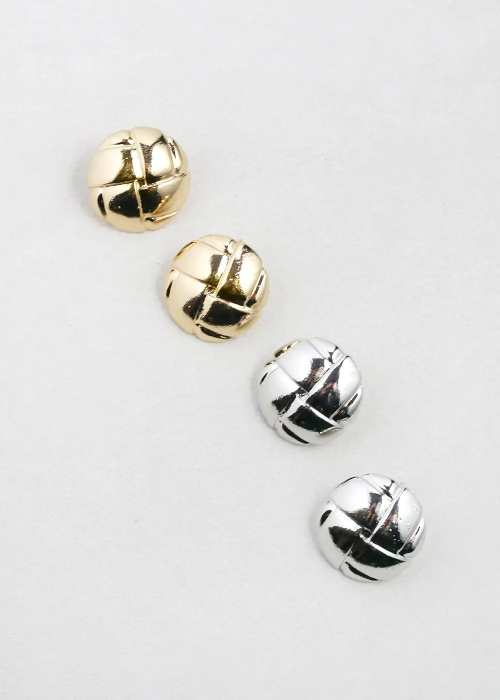 Classic Quilted Button Earrings