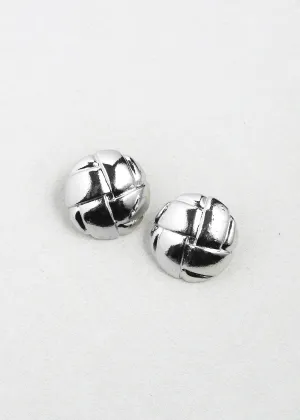Classic Quilted Button Earrings