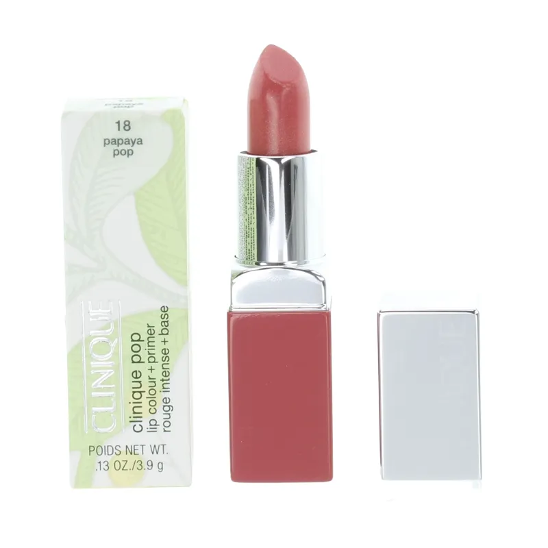 Clinique Pop Pink Lipstick   Primer 18 Papaya Pop