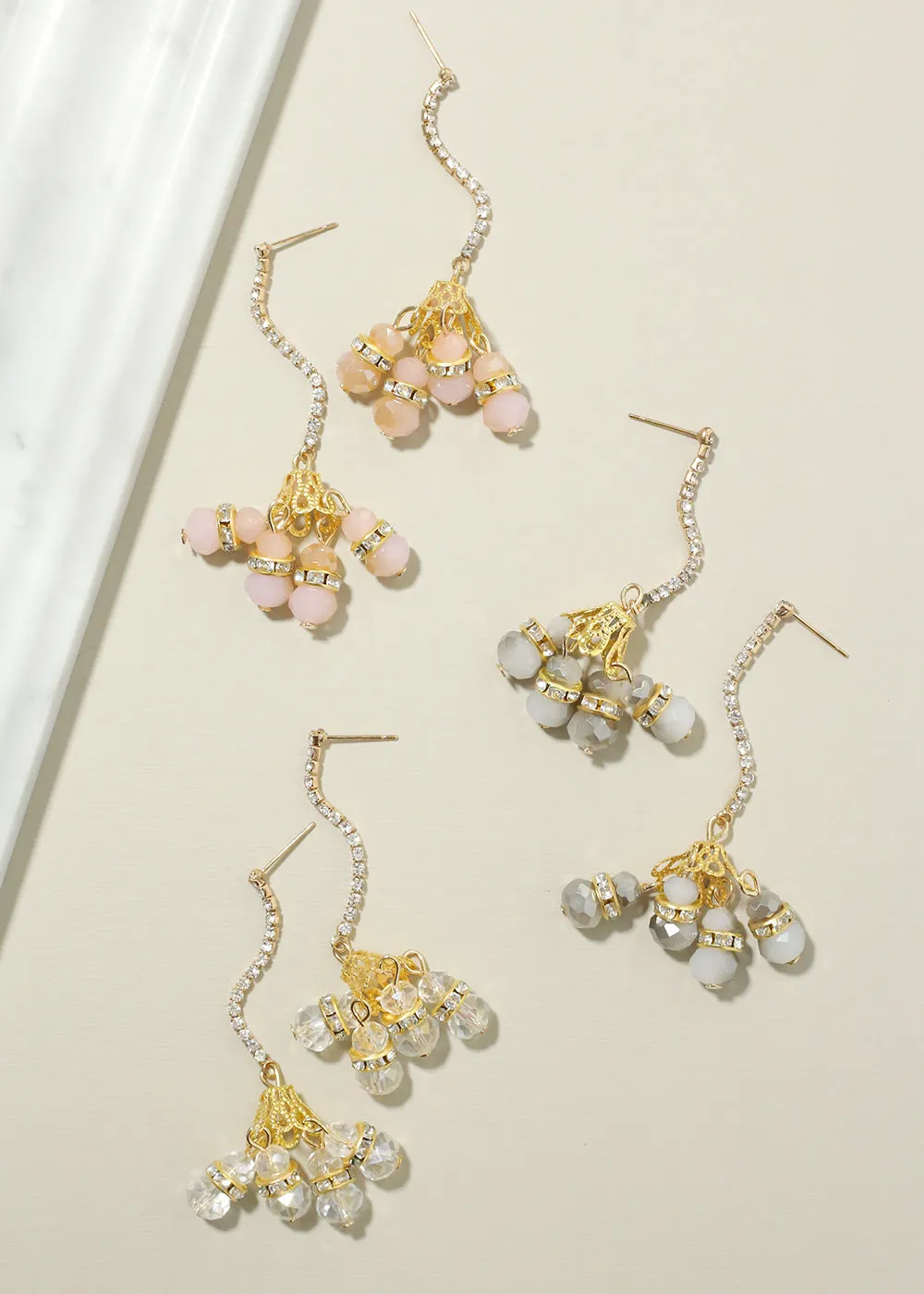 Cluster Crystal Dangle Earrings