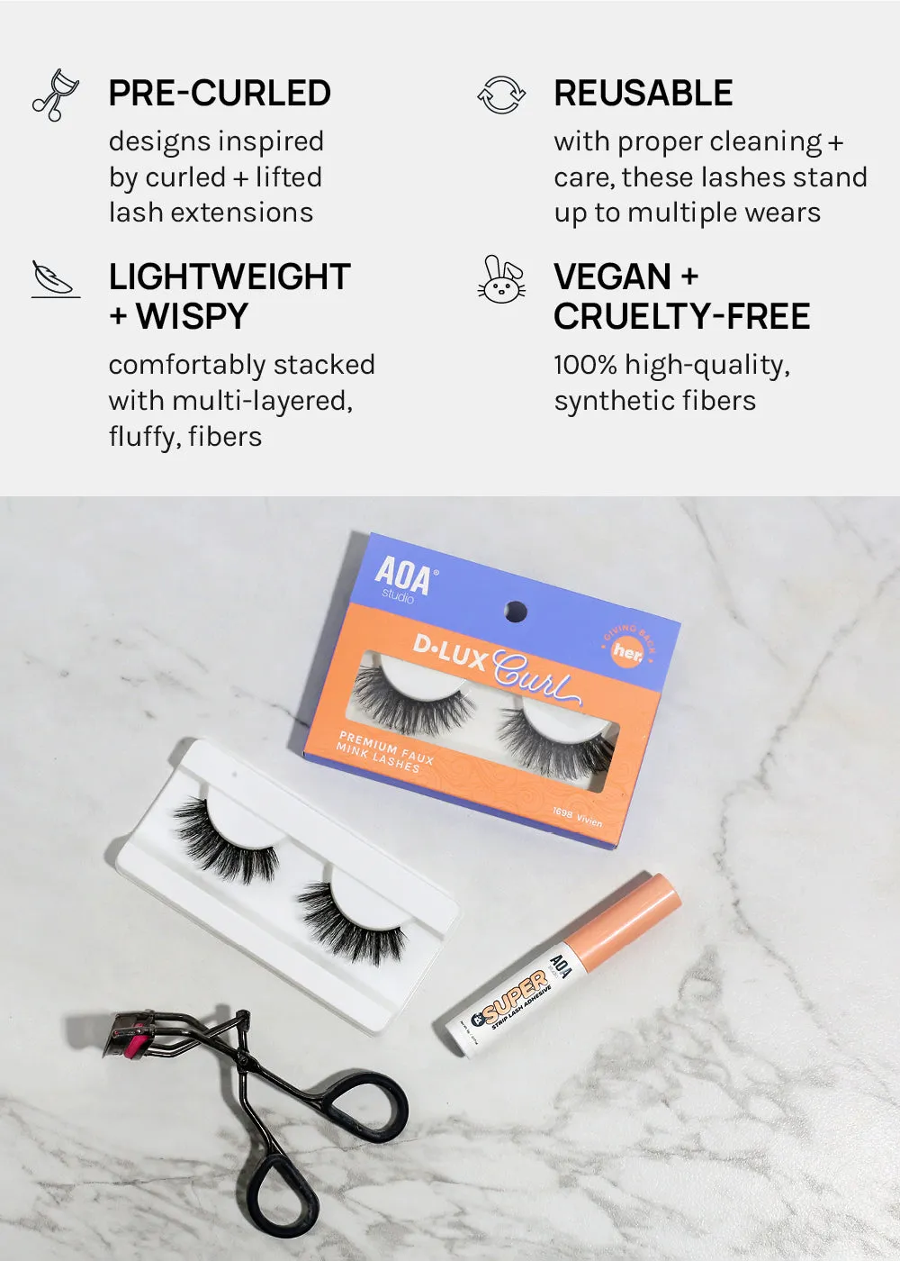 D-LUX Curl Premium Faux Mink Lashes - Josephine