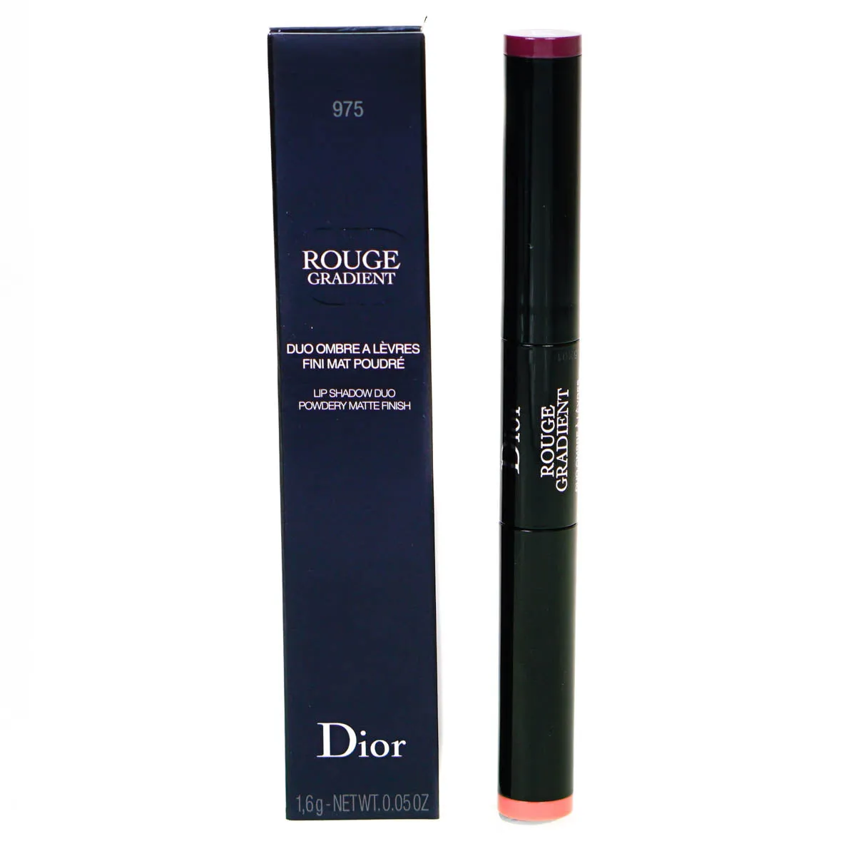 Dior Rouge Gradient Lipstick Duo 975 Purple (Blemished Box)