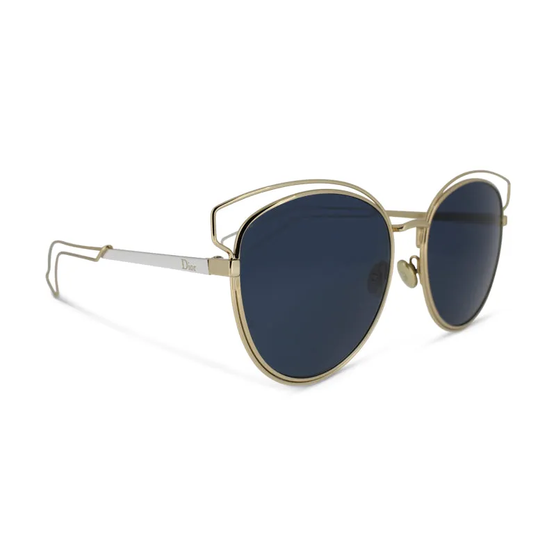 Dior Sideral 2 Gold Frame & Blue Lens Sunglasses J9KU (No Case)