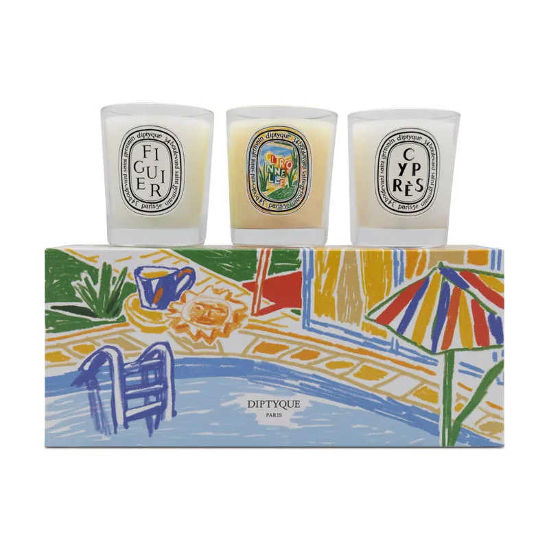 Diptyque Summer Candle Set 3 x 70g Cypres & Figuier & Citronnelle Scents