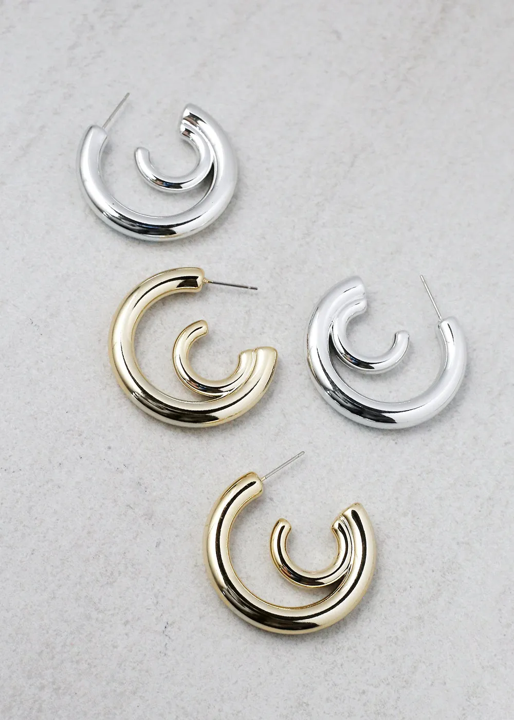 Double Crescent Hoop Earring