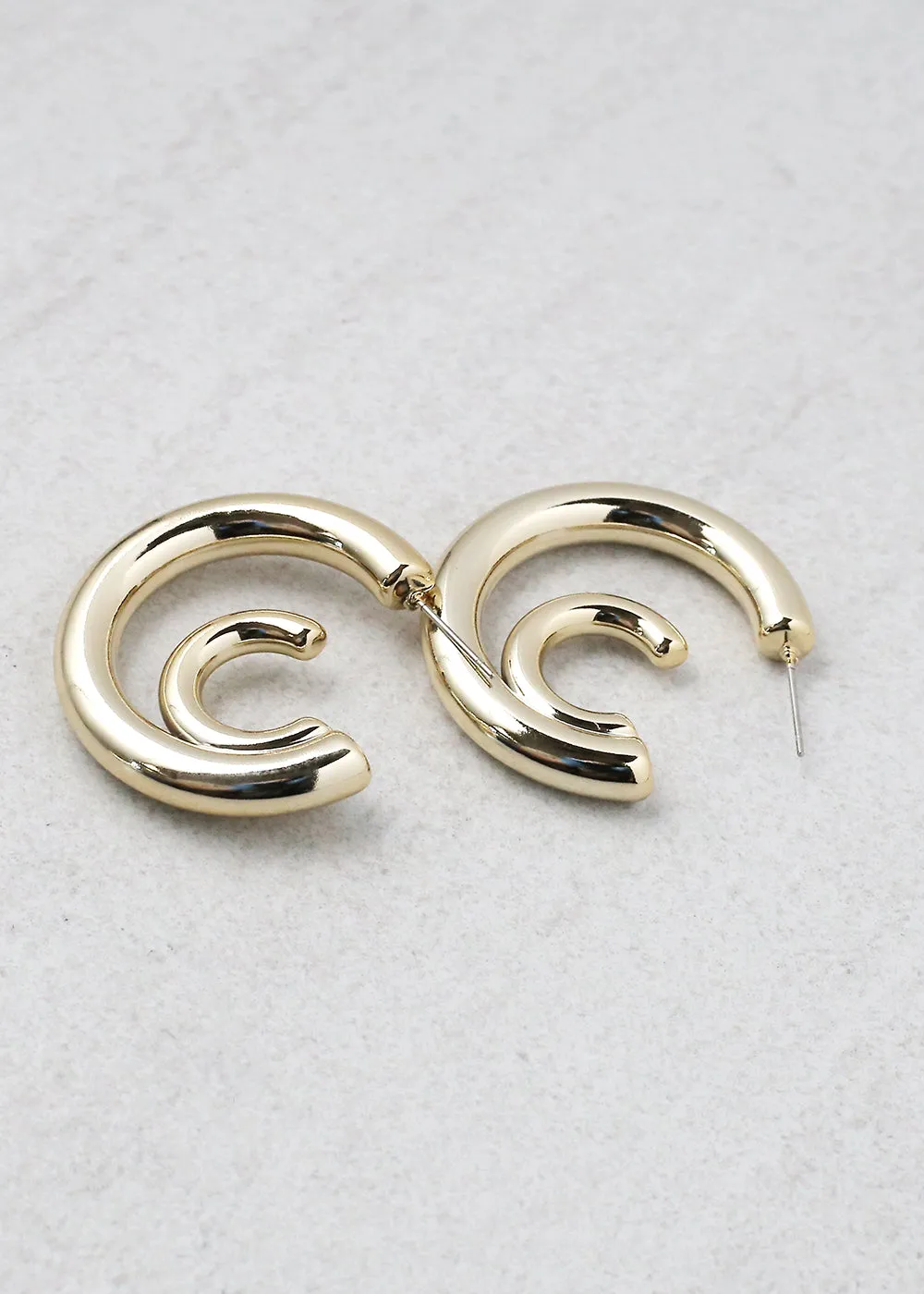 Double Crescent Hoop Earring