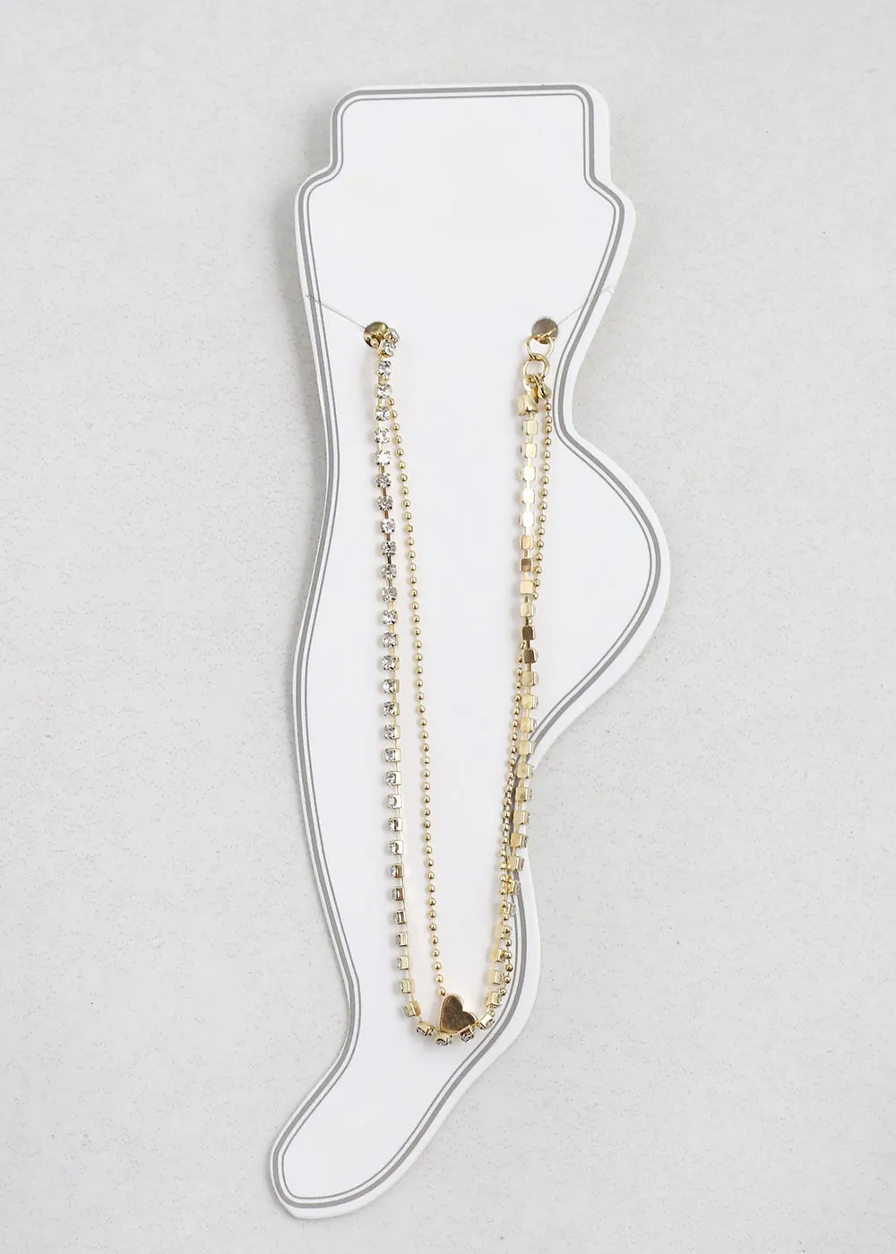 Elegant Heart Charm Anklet